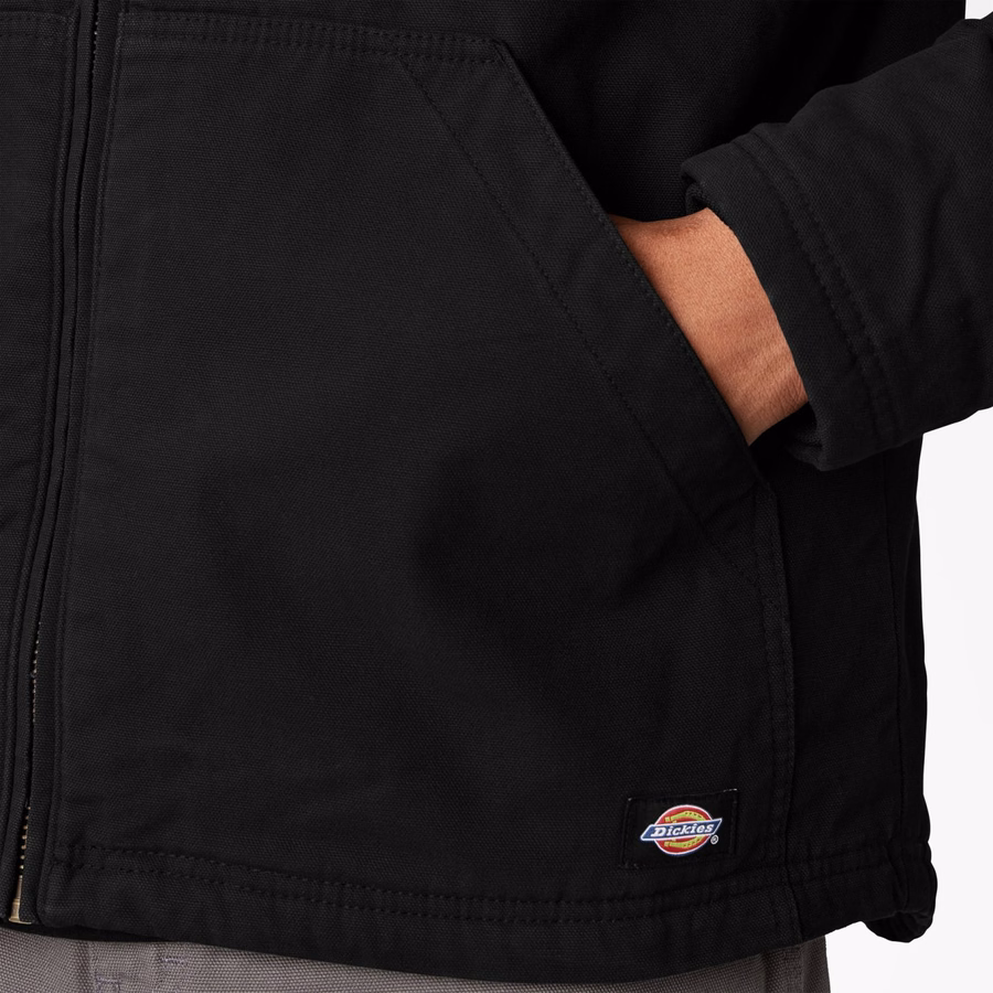 Duck Canvas Fleece-fôret jakke med høy luv