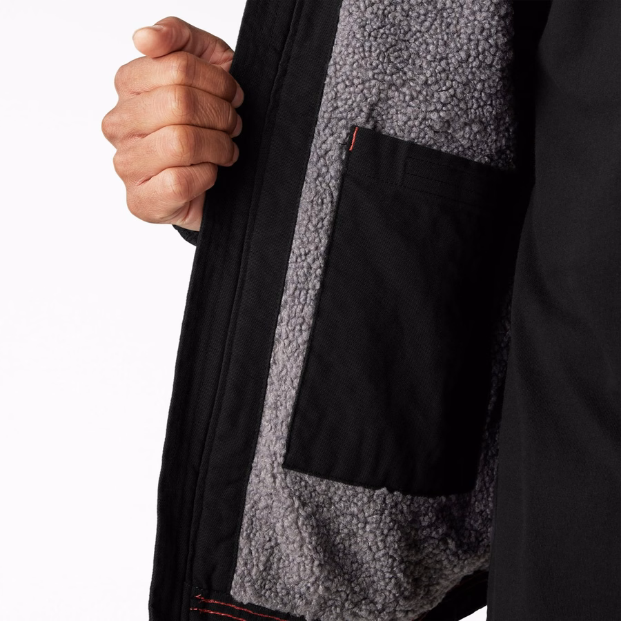 Duck Canvas Fleece-fôret jakke med høy luv