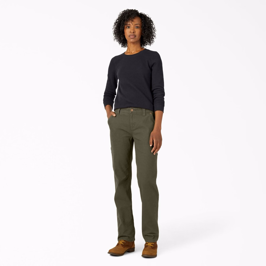 Dame FLEX avslappet rett passform Duck Carpenter-bukser