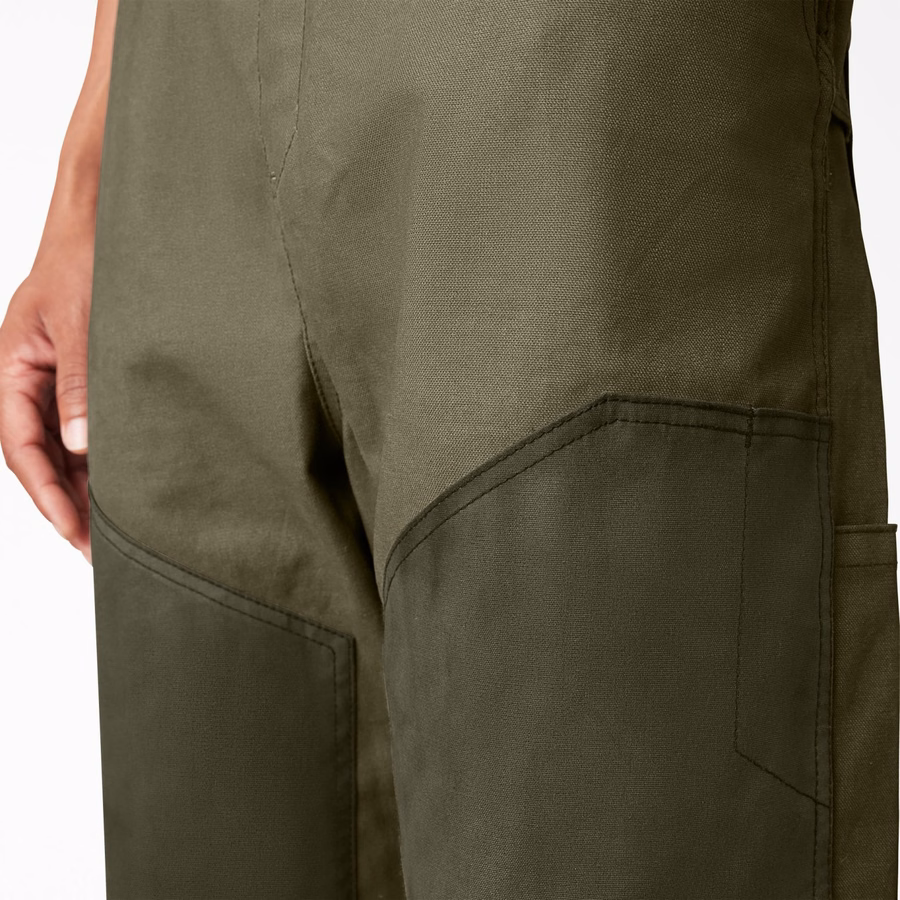 Vokset lerrets dobbel foran bib-overall