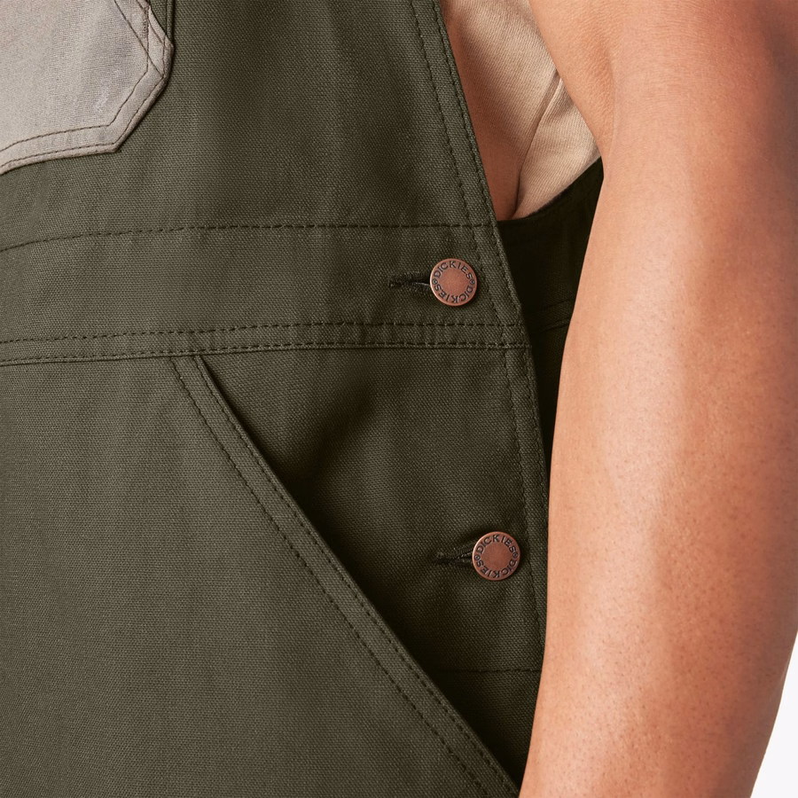 Vokset lerrets dobbel foran bib-overall
