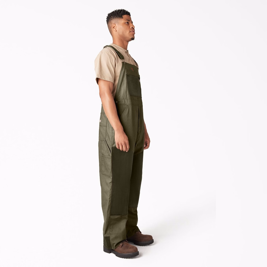 Vokset lerrets dobbel foran bib-overall