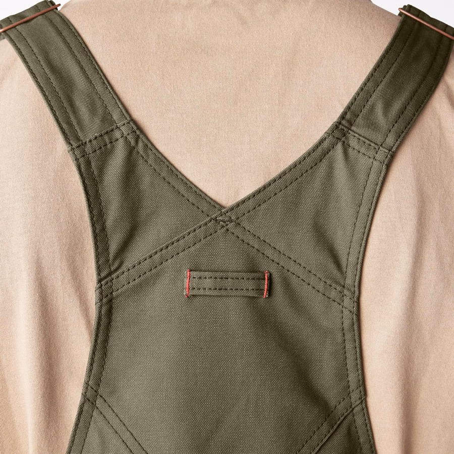 Vokset lerrets dobbel foran bib-overall