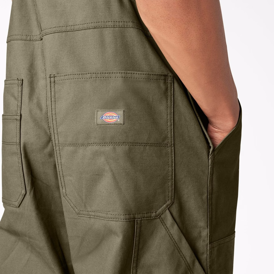 Vokset lerrets dobbel foran bib-overall