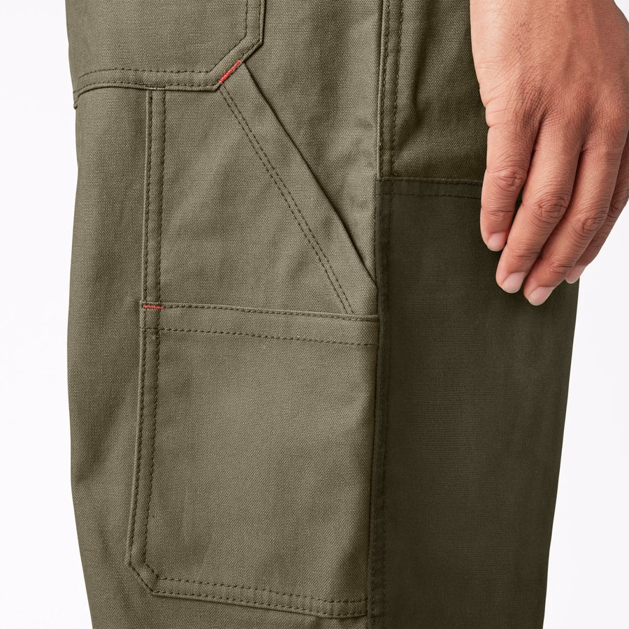 Vokset lerrets dobbel foran bib-overall