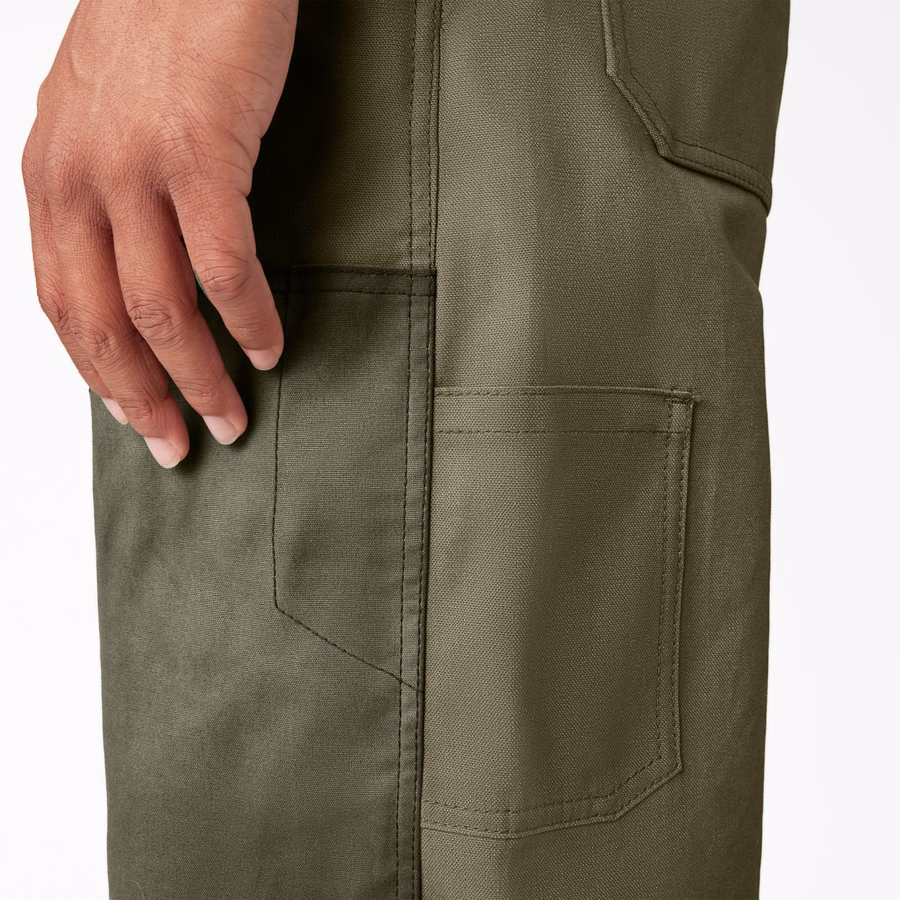 Vokset lerrets dobbel foran bib-overall