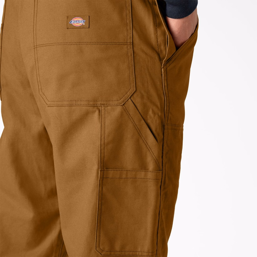 Vokset lerrets dobbel foran bib-overall