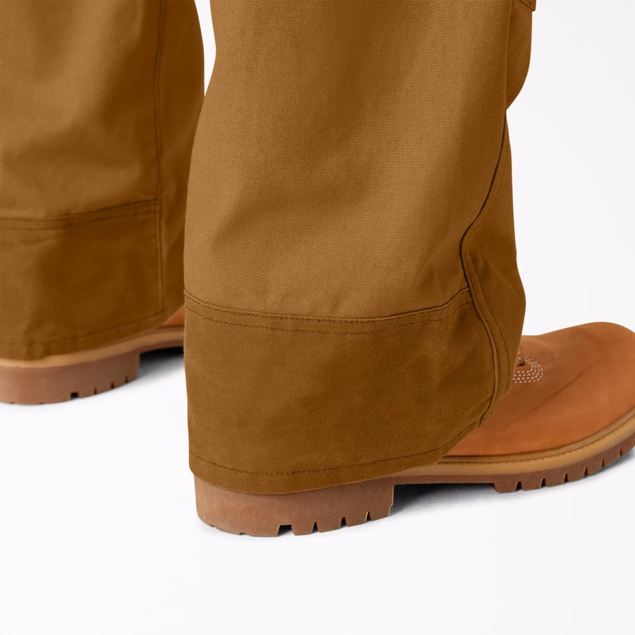 Vokset lerrets dobbel foran bib-overall