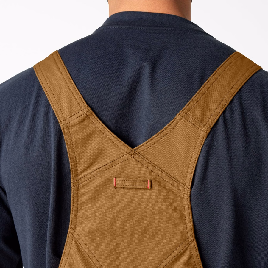 Vokset lerrets dobbel foran bib-overall
