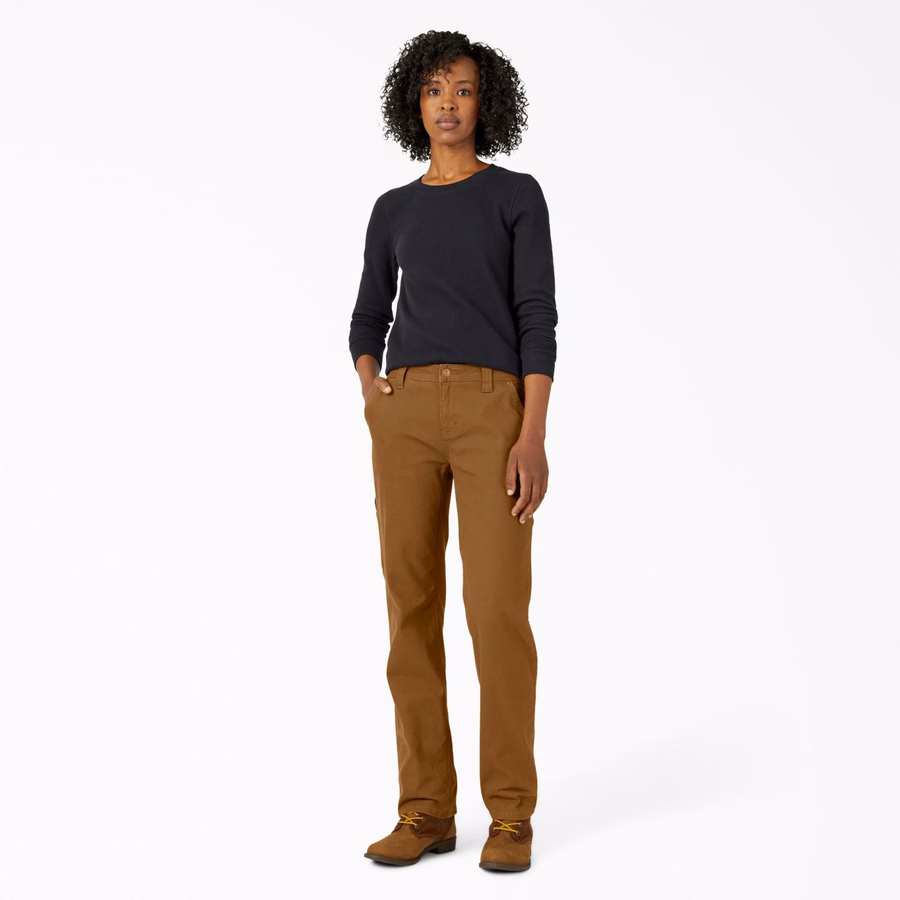 Dame FLEX avslappet rett passform Duck Carpenter-bukser