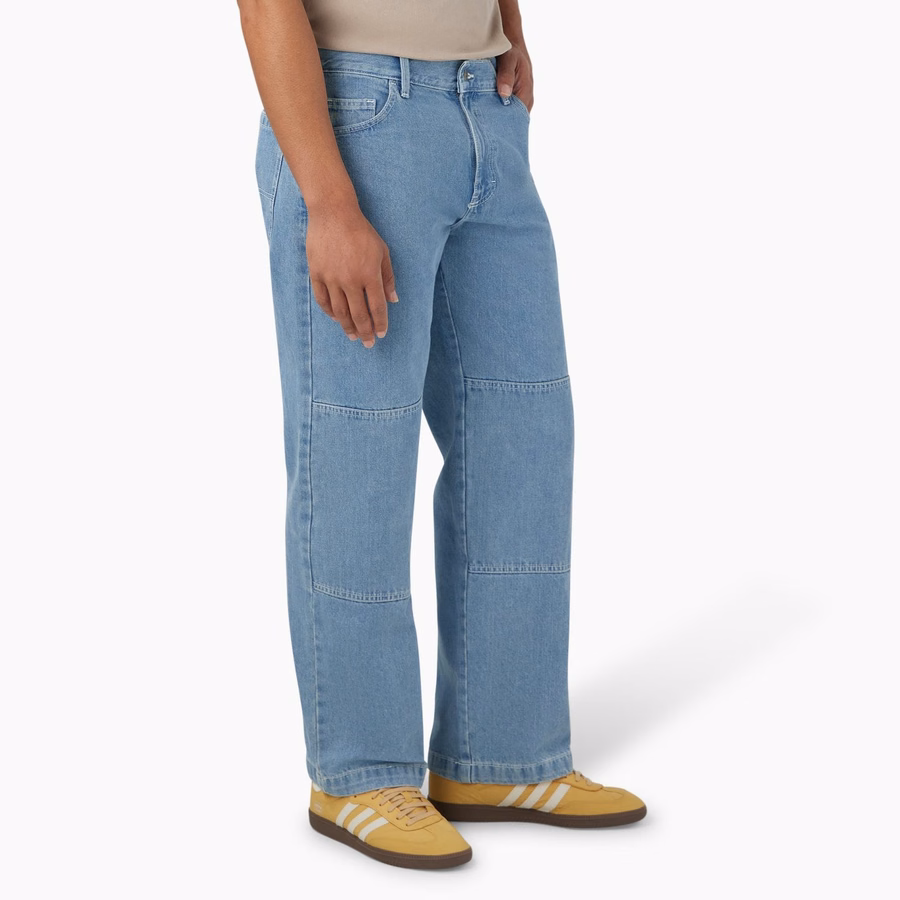 Løse jeans med doble knær