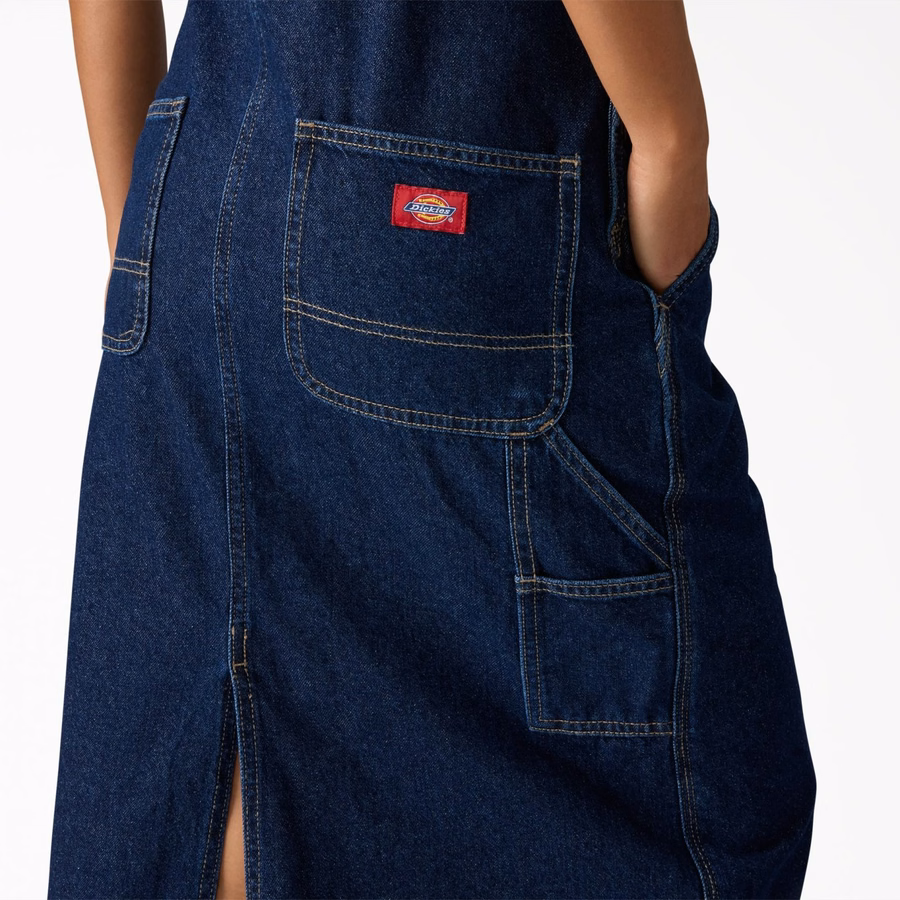 Kjole med denimdetaljer for kvinner
