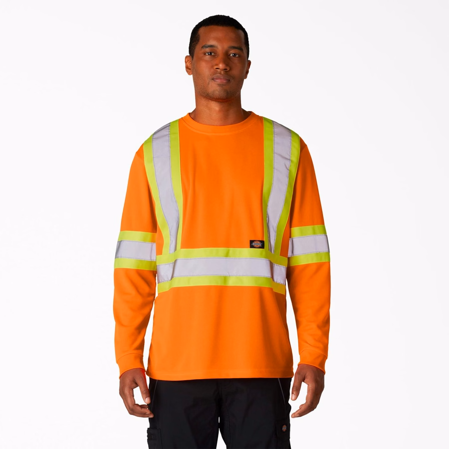 Hi Vis-sikkerhets-T-skjorte med lange ermer