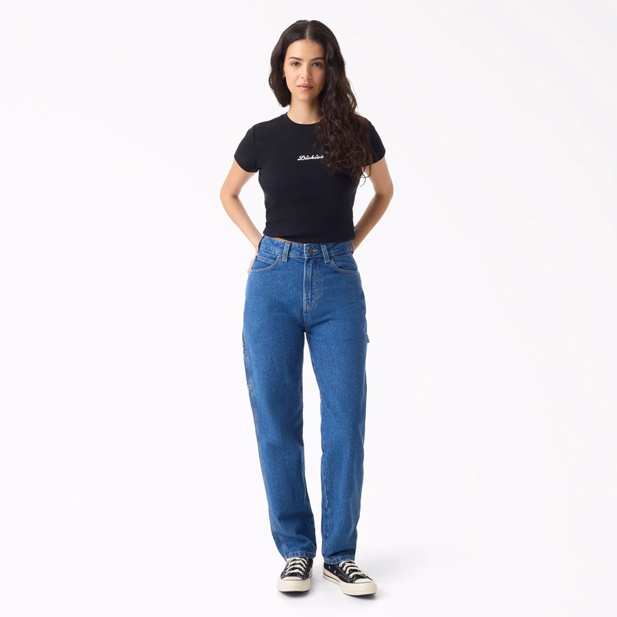 Dame 993 høy midje koniske snekkerjeans