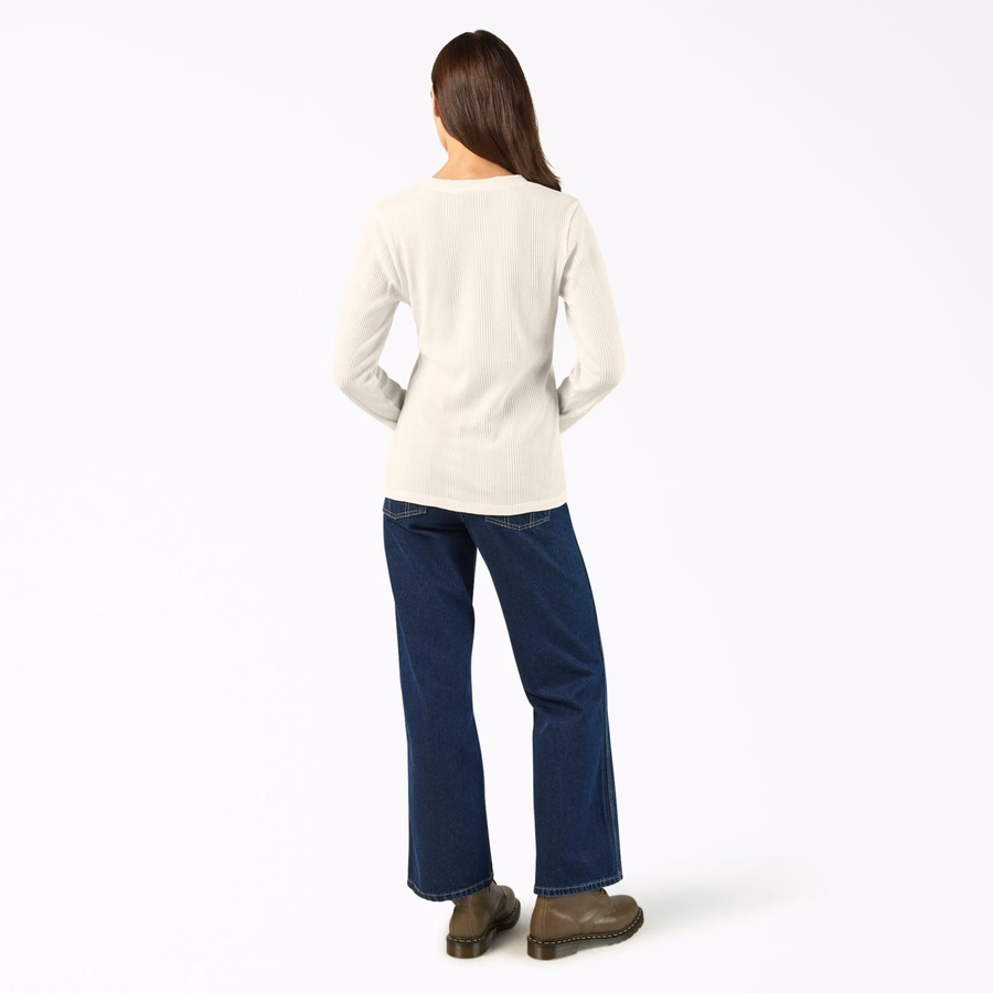 Dame Henley-skjorte med rund hals