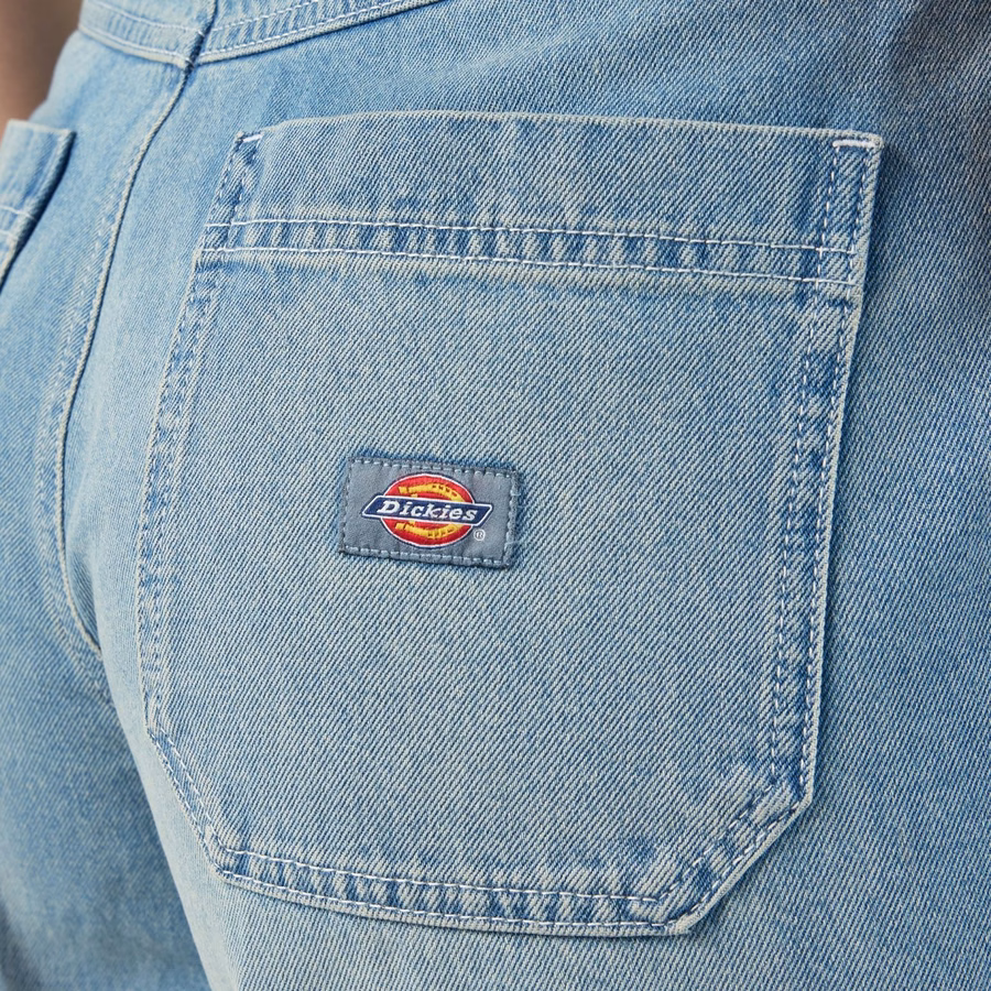 Løse jeans med doble knær til dame