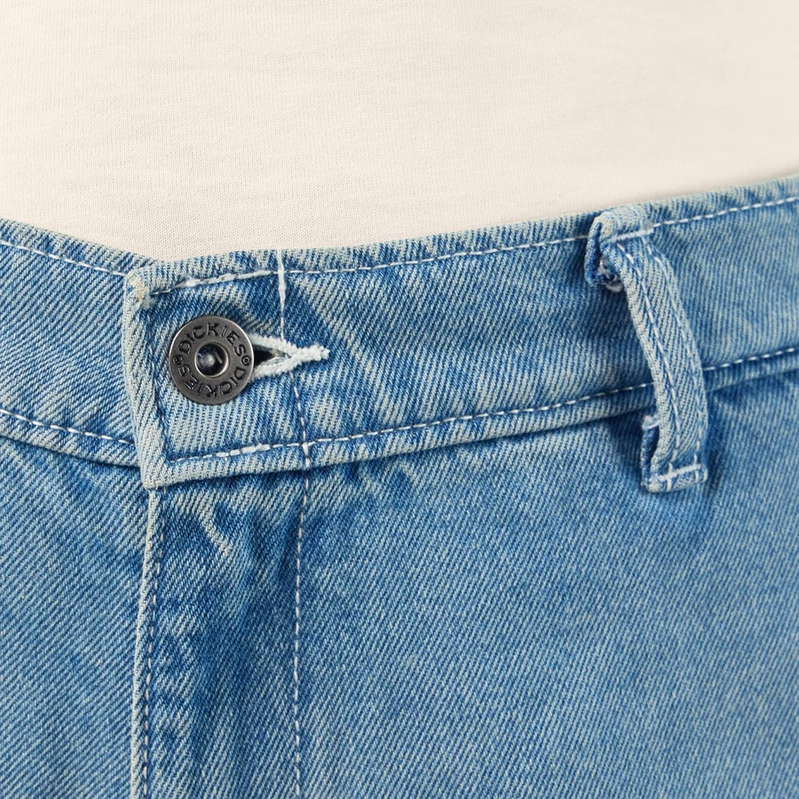 Løse jeans med doble knær til dame