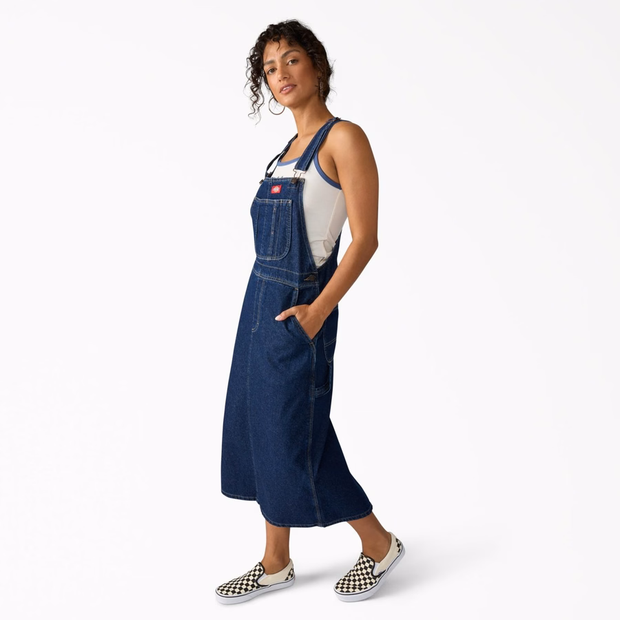 Kjole med denimdetaljer for kvinner