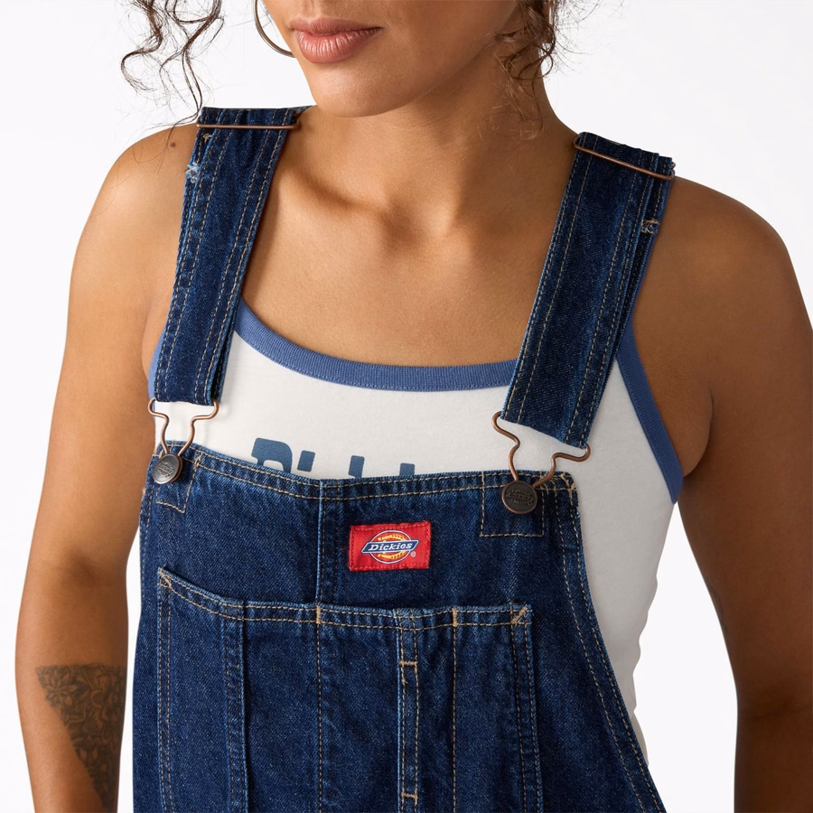 Kjole med denimdetaljer for kvinner
