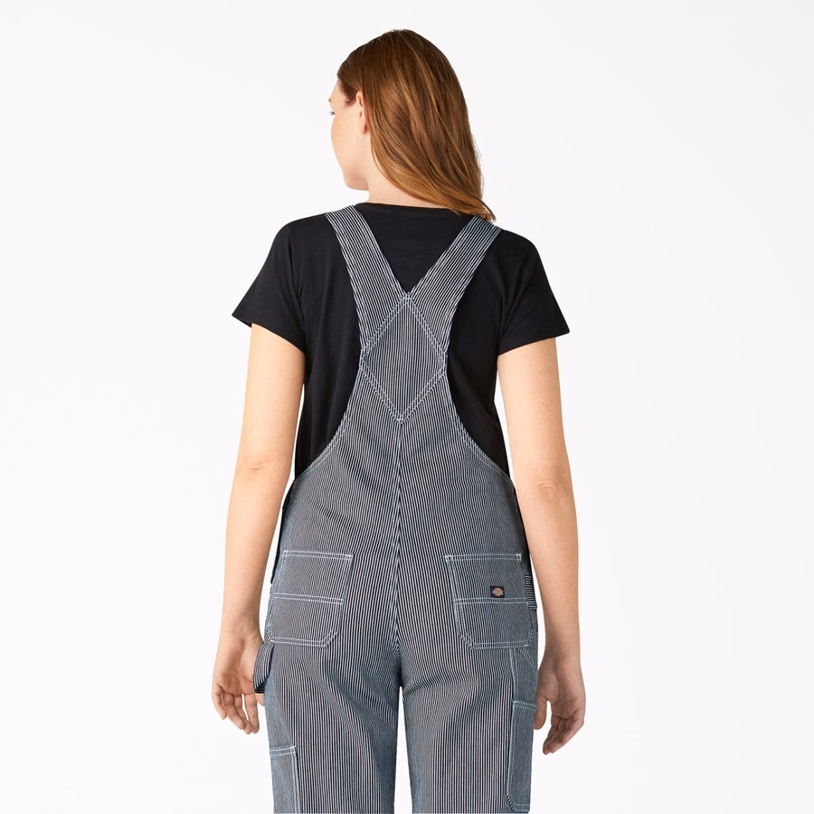Dame Hickory Stripe Boyfriend Fit Bibe Overalls