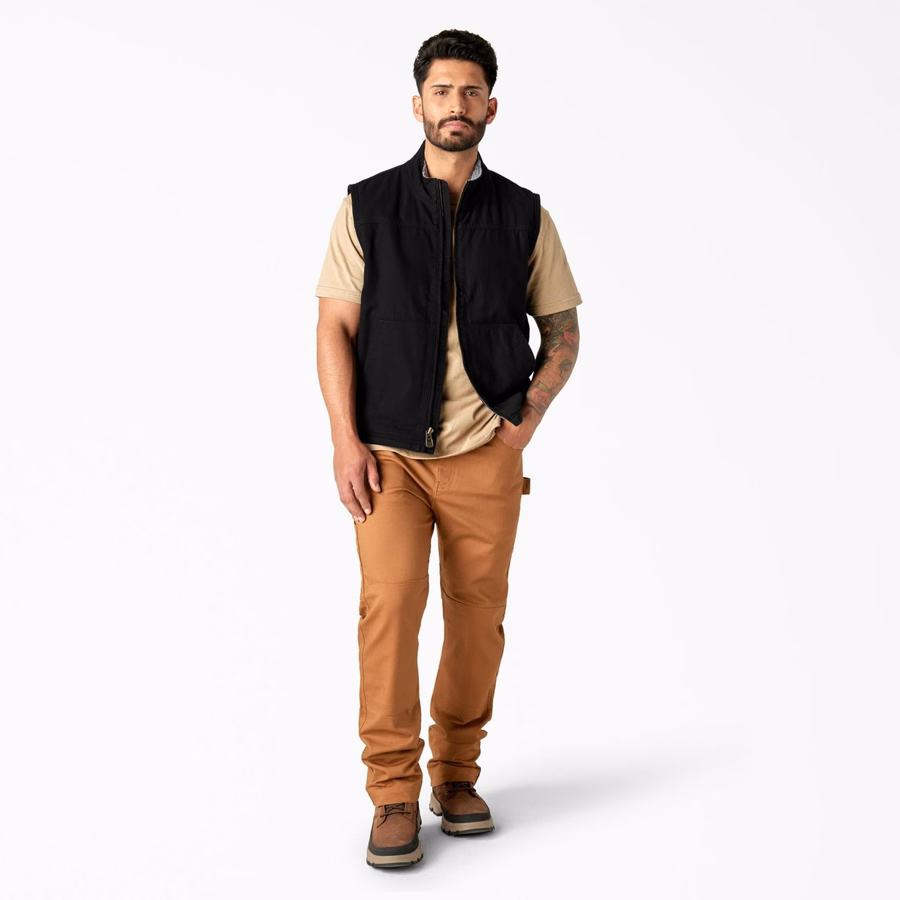 Duck Canvas Fleece-fôret vest med høy luv