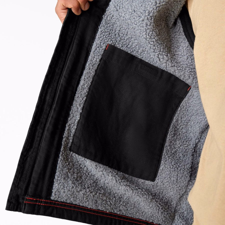 Duck Canvas Fleece-fôret vest med høy luv