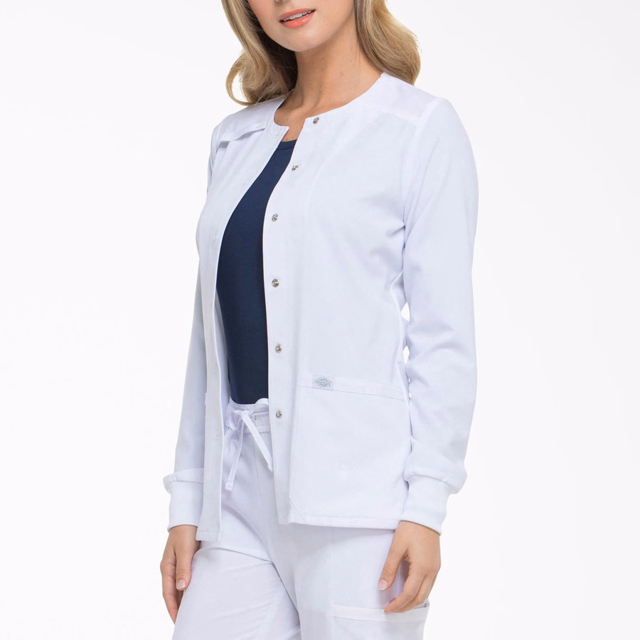 EDS Essentials Scrub-jakke med trykknapper foran for kvinner